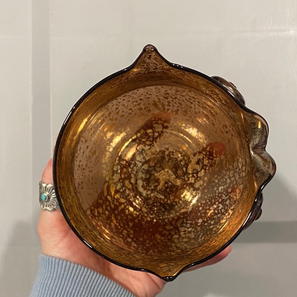 🌼 Bath & Body Works Brown Mercury Glass Style Owl Candle Holder Votive - Picture 5 of 6